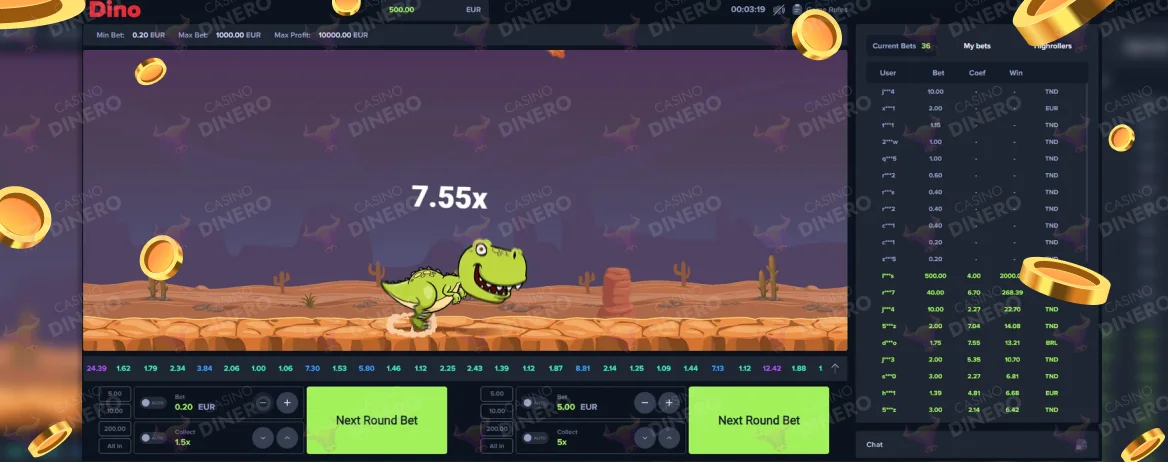 win in Dino casino game