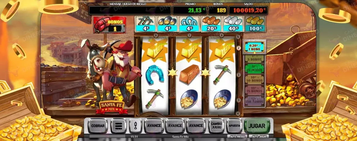Santa Fe Mix slot bonuses