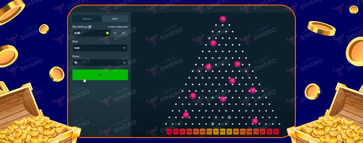 Plinko casino gameplay