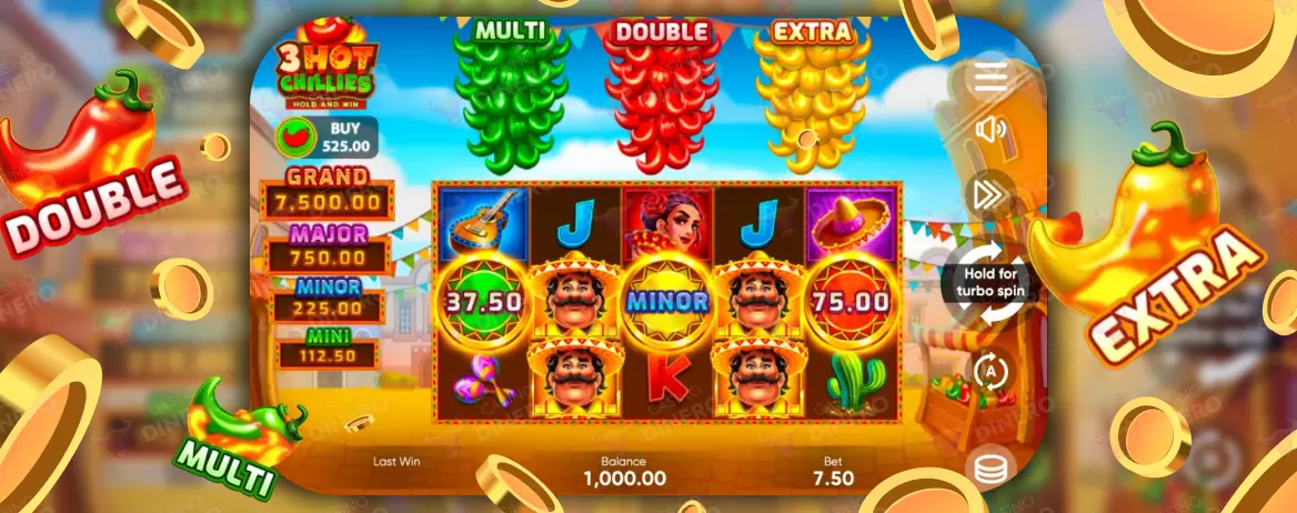 3 Hot Chillies bonuses